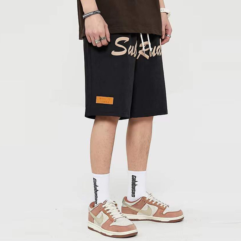 Streetwear Hip Hop Cargo Sports Shorts Men Harajuku Letter Printed Summer Loose Elastic Waist Casual Five Points Pants Male 220722