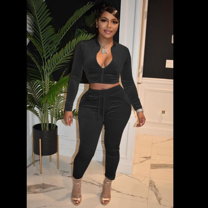 Women' Two Piece Pants RMSFE 2022 Ladies Fashion Autumn And Winter Korean Velvet Long Sleeve Stand Collar Zipper Leisure Set, Black
Women' Two Piece Pants RMSFE 2022 Ladies Fashion Autumn And Winter Korean Velvet Long Sleeve Stand Collar Zipper Leisure Set, Black