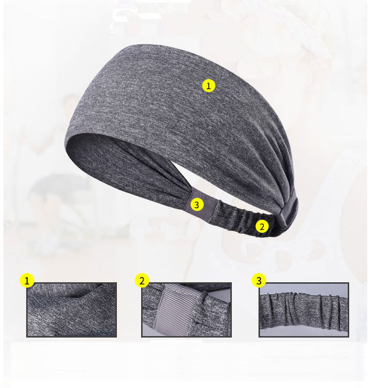 Sport Headband Under Sweat Wicking Yoga Hair Bands Stretchy Athletic Bandana Headscarf Headband Head Wrap Best for Sports Exercise