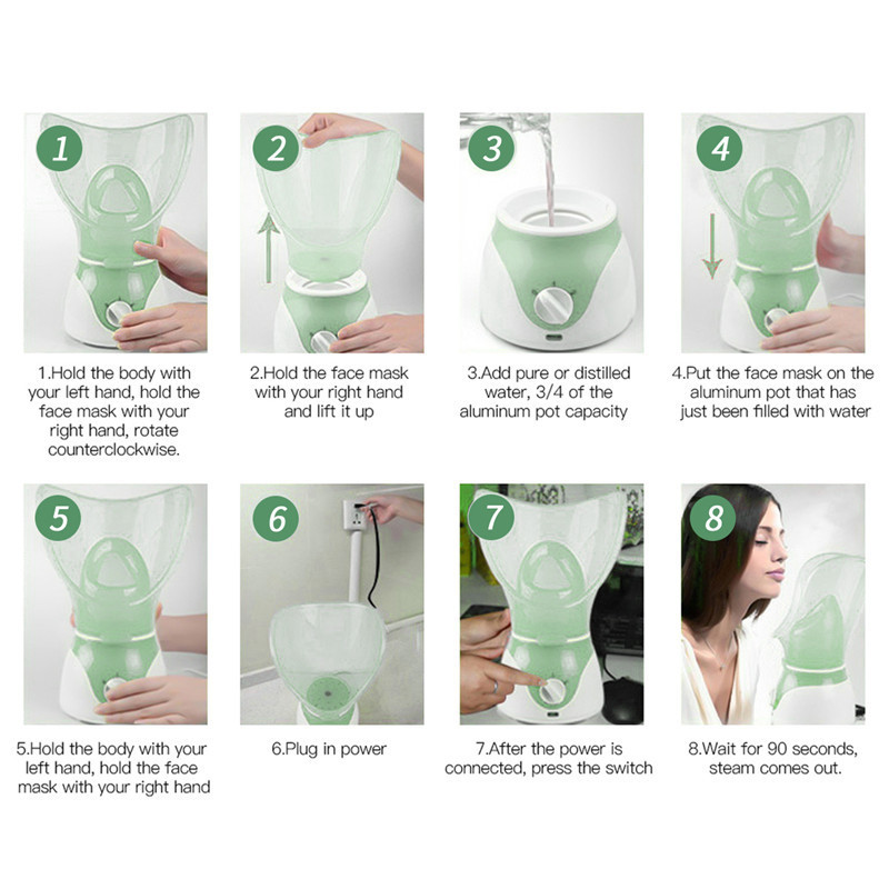 CkeyiN Face Steamer Beauty Sauna Spa Home Steamer Warm Mist Humidifier Atomizer Nano Sprayer Moisturizing Unclogs Pores 220711