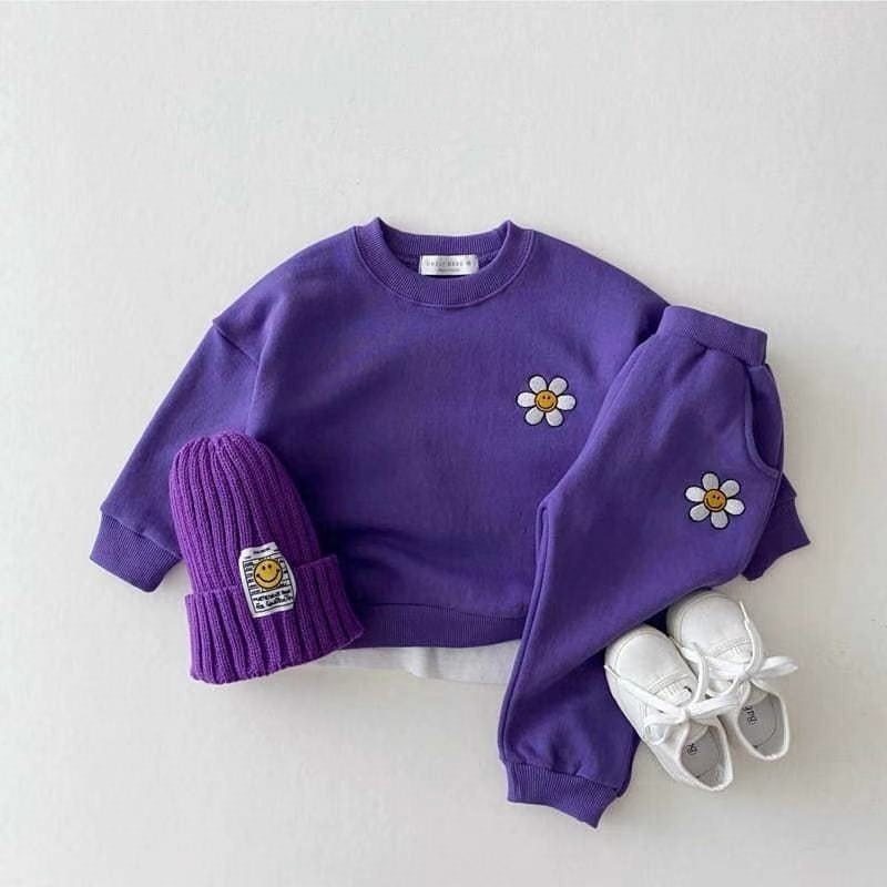 Toddler Baby Girl Casual Clothes Set Fashion Flower Embroidery Sweatshirt + Long Pants 2pcs Children Clothing Sport Suit 0-3Y 220509