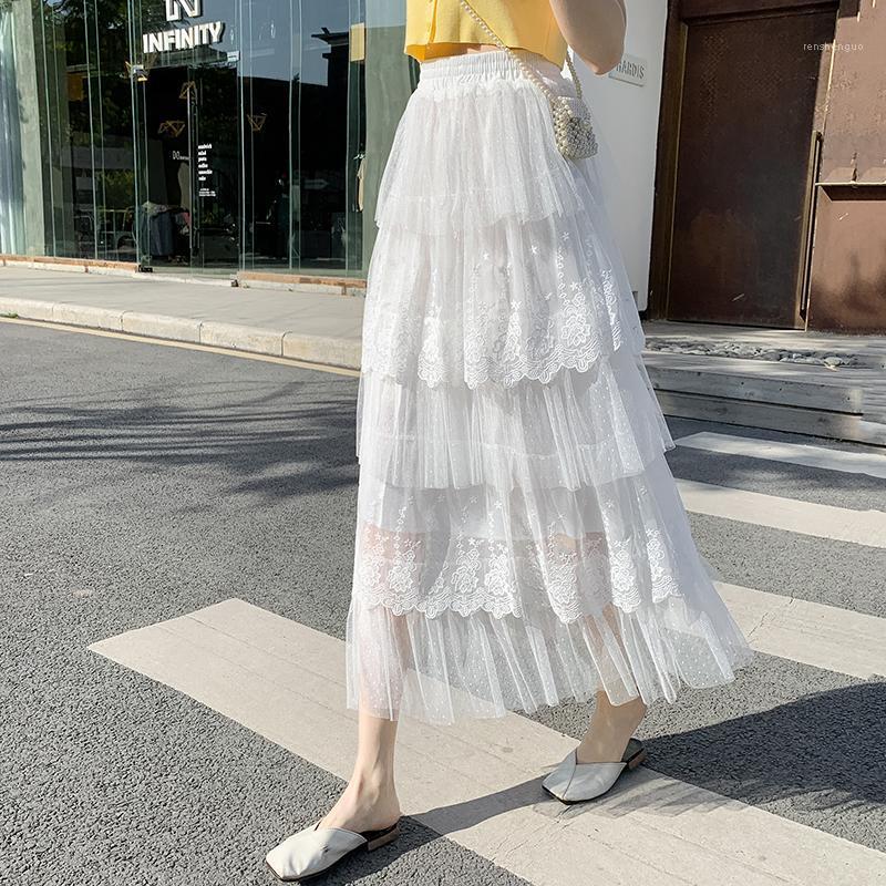 Women Sweet Layered Ruffle Tulles White Mesh Midi Skirt High-Waist Elegant Pleated Cake Fairy Lace Lady Tiered Skirts
Women Sweet Layered Ruffle Tulles White Mesh Midi Skirt High-Waist Elegant Pleated Cake Fairy Lace Lady Tiered Skirts