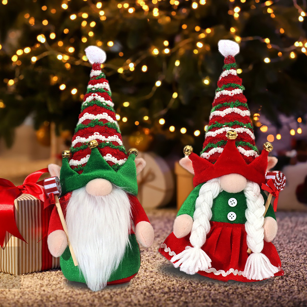 Christmas Decorations Cute Elf Santa Claus Faceless Doll