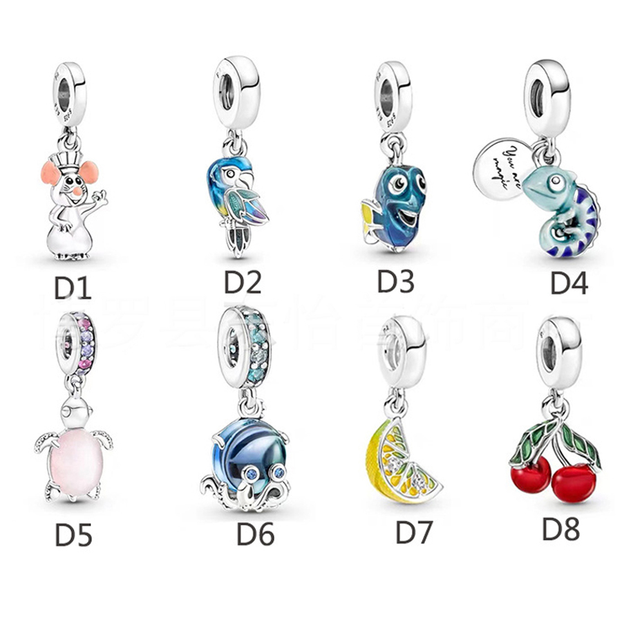animal Bead Bracelet&Necklace Love S925 Sterling silver jewelry Diy Beads with CZ Fits pandora Ale Charm For Pandoras Bracelets for women European rose gold color