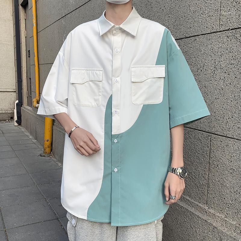 Men's Casual Shirts Patchwork Shirt Harajuku Men Pockets Decor Hip Hop Oversized Short Sleeve Tops, Green
Men's Casual Shirts Patchwork Shirt Harajuku Men Pockets Decor Hip Hop Oversized Short Sleeve Tops, Green