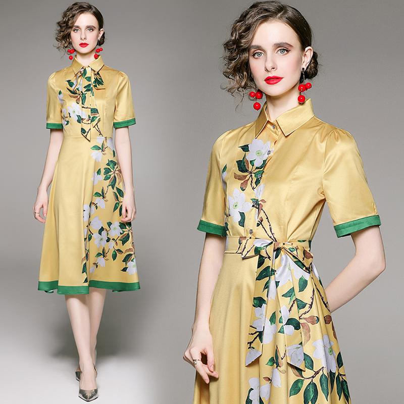 Party Dresses Women's Summer Fashion Show High-end Temperament Collar Short Sleeve Waist Closing Print Dress With BeltParty DressesParty, Mixed color
Party Dresses Women's Summer Fashion Show High-end Temperament Collar Short Sleeve Waist Closing Print Dress With BeltParty DressesParty, Mixed color