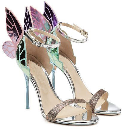 Designer Shoes Women Luxury Buty Damskie Butterfly Heels Sandals Metallic Leather High Heel Dress Wedding 220328