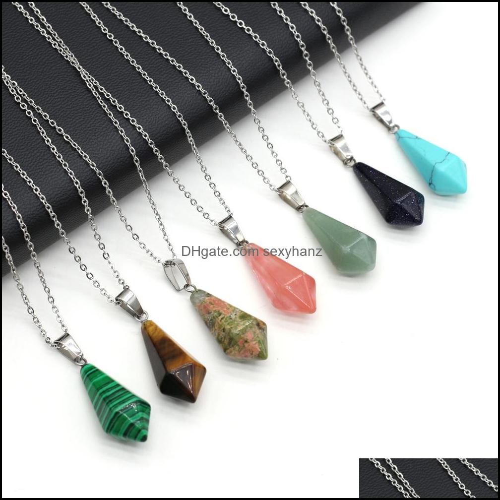 Pendant Necklaces Pendants Jewelry Natural Stone Tiger Eye Turquoise Opal For Women Reiki Heal Crystal Pendum Charms Necklace Drop Deliver
Pendant Necklaces Pendants Jewelry Natural Stone Tiger Eye Turquoise Opal For Women Reiki Heal Crystal Pendum Charms Necklace Drop Deliver