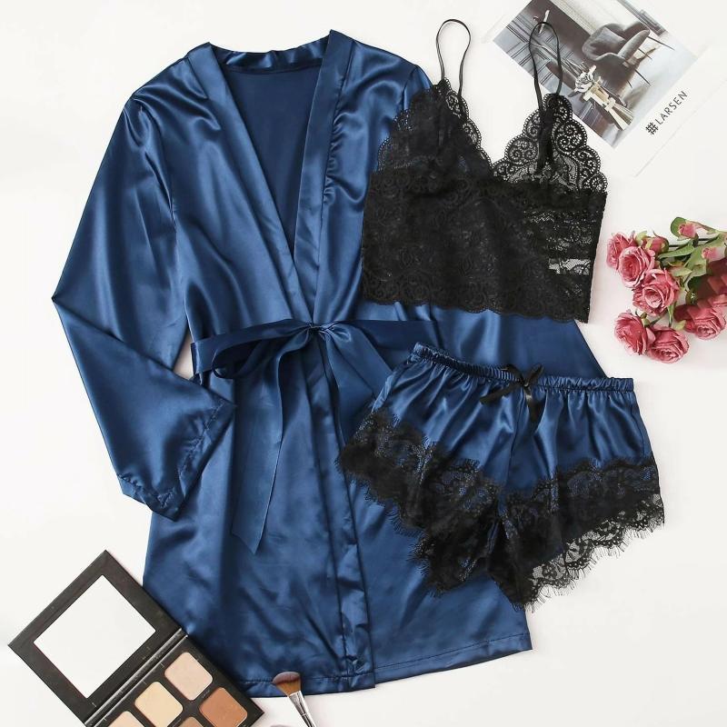 Bras Sets 3Pcs Pyama Woman Set Sleep Tops Satin Silk Pajamas Women Nightdress Lingerie Robes Underwear Sleepwear Sexy Pyjama Pour FemmeBras, Green
Bras Sets 3Pcs Pyama Woman Set Sleep Tops Satin Silk Pajamas Women Nightdress Lingerie Robes Underwear Sleepwear Sexy Pyjama Pour FemmeBras, Green