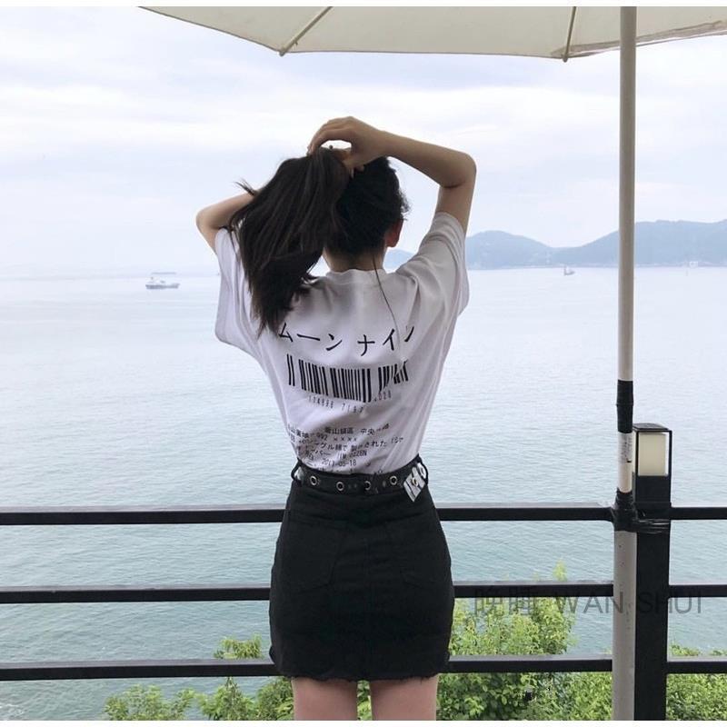 Short T Shirt Women Tshirt Butterfly Short-sleeved T-shirt Students Korean Bf Windclothes Trend Punk Goth Clothes Y2k Top 220321