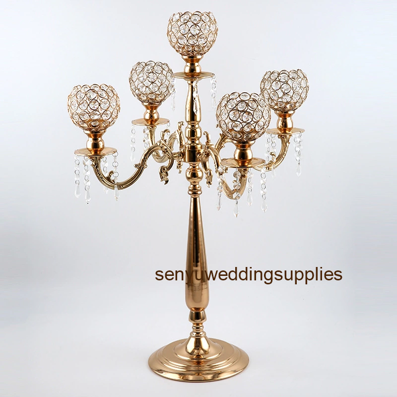 European elegant new tall 5 arms wedding gold crystal candelabra for wedding decoration centerpiece senyu1335, As described
European elegant new tall 5 arms wedding gold crystal candelabra for wedding decoration centerpiece senyu1335, As described