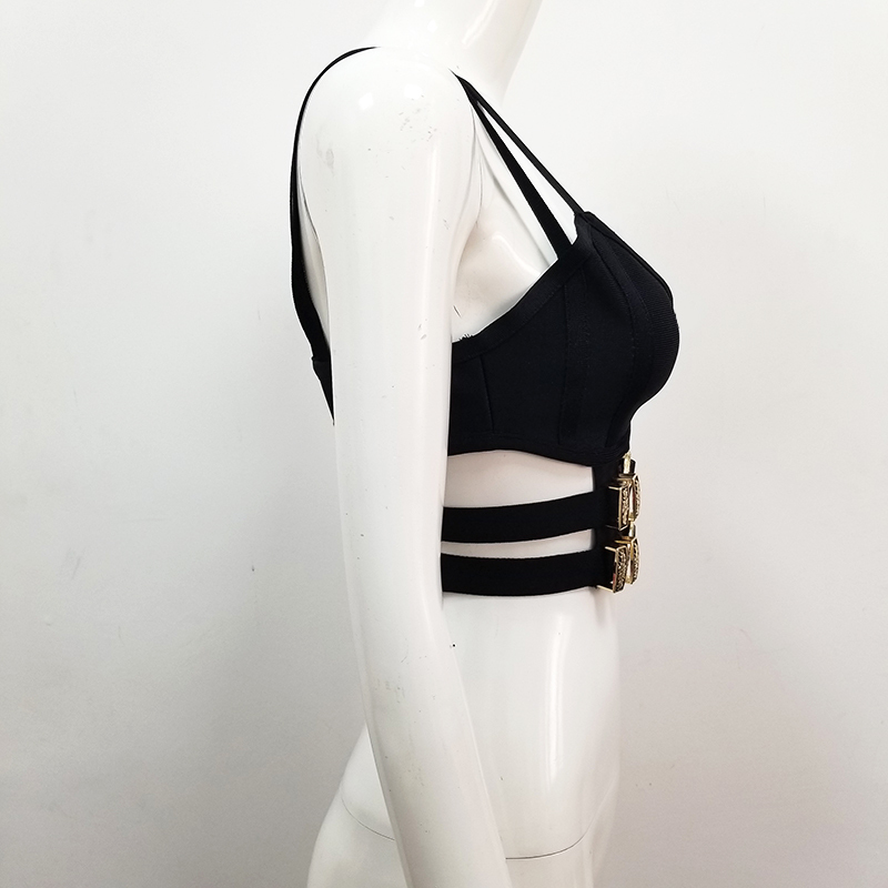 Fashion Camis Sexy Punk Style Rayon Bandage Tank Tops For Women Charming Camisole Backless Party 220316