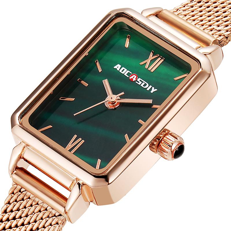 Wristwatches 2022 Ladies Small Square Table Malachite Green Fashion Retro Waterproof Watch, Belt
Wristwatches 2022 Ladies Small Square Table Malachite Green Fashion Retro Waterproof Watch, Belt