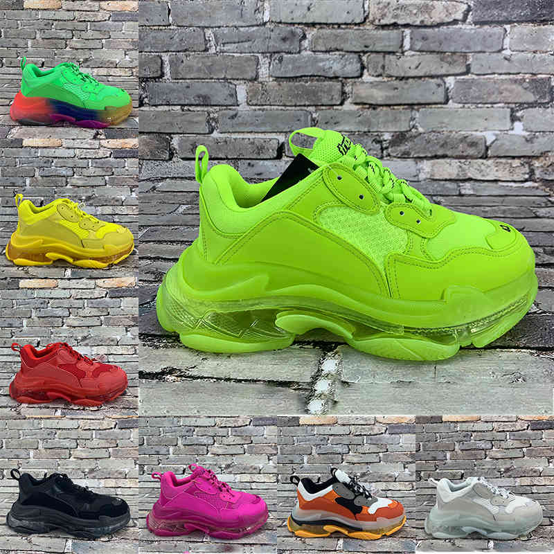 2021 Paris triple-s clear sole casual shoes fluo red neon green rainbow pink black beige yellow navy Mens Women Platform balencaigas Sneakers, 16-36-39grey red
2021 Paris triple-s clear sole casual shoes fluo red neon green rainbow pink black beige yellow navy Mens Women Platform balencaigas Sneakers, 16-36-39grey red
