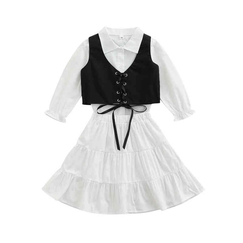 Citgeett Autumn Kids Girls Skirt Set Long Sleeves Shirt Strap Vest Elastic Waist Pleated Spring Clothes J220712, Red
Citgeett Autumn Kids Girls Skirt Set Long Sleeves Shirt Strap Vest Elastic Waist Pleated Spring Clothes J220712, Red