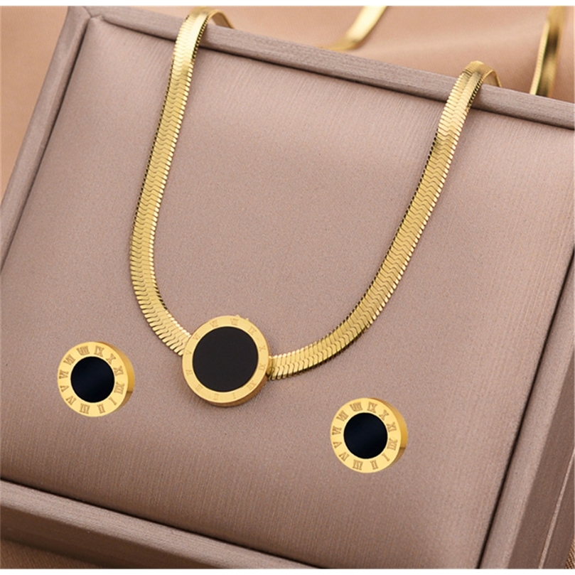316L Stainless Steel Simple Roman Numerals Fashion Stud Earrings Necklace Set No Fade 220716
316L Stainless Steel Simple Roman Numerals Fashion Stud Earrings Necklace Set No Fade 220716