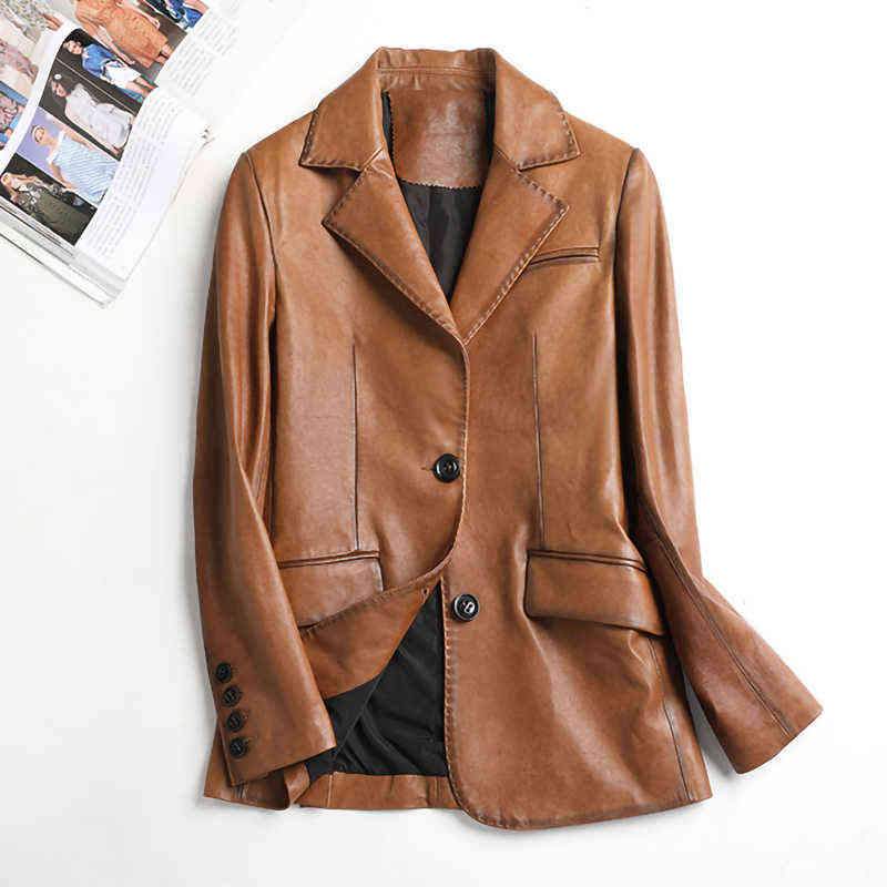 Women Genuine Sheepskin Jackets 2022 Spring Leather Blazer Fashion Office Lady Trenchcoats CL4024 J220727, Black
Women Genuine Sheepskin Jackets 2022 Spring Leather Blazer Fashion Office Lady Trenchcoats CL4024 J220727, Black