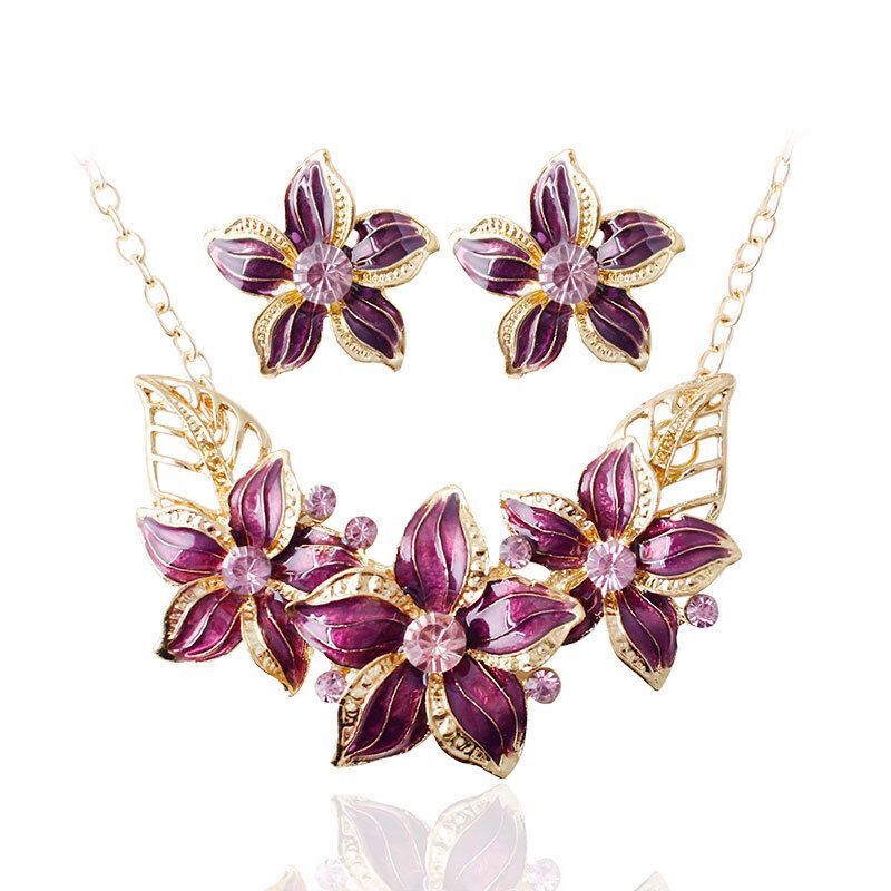 Luxury design Wedding Jewerlys 18K Gold Plated Austrian Crystal Enamel Flower Jewelry Sets Fashion African Necklace and Earring Set for Women
Luxury design Wedding Jewerlys 18K Gold Plated Austrian Crystal Enamel Flower Jewelry Sets Fashion African Necklace and Earring Set for Women