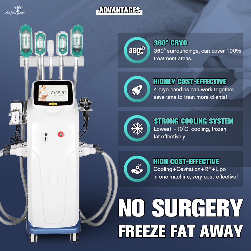 Latest Cryolipolysis System Cryo 360 EMS+RF Lipo Freeze Therapy Skin Tightening Weight Loss Fat Reduction Fat Freezing Slimming Beauty Machine