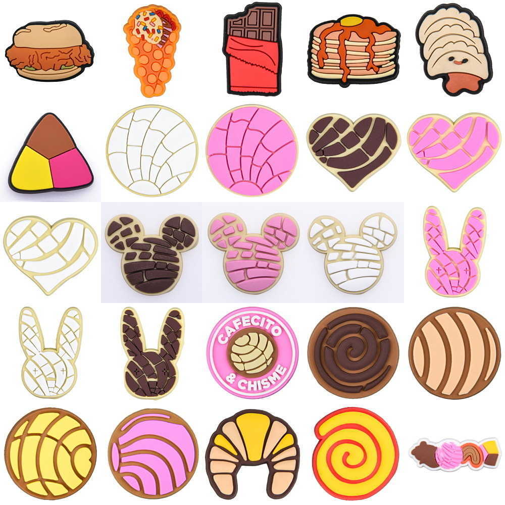 Cartoon Charms Hamburger Chocolate Snacks Bottles Garden Shoe Decorations Clogs Accessories for Kids Gifts