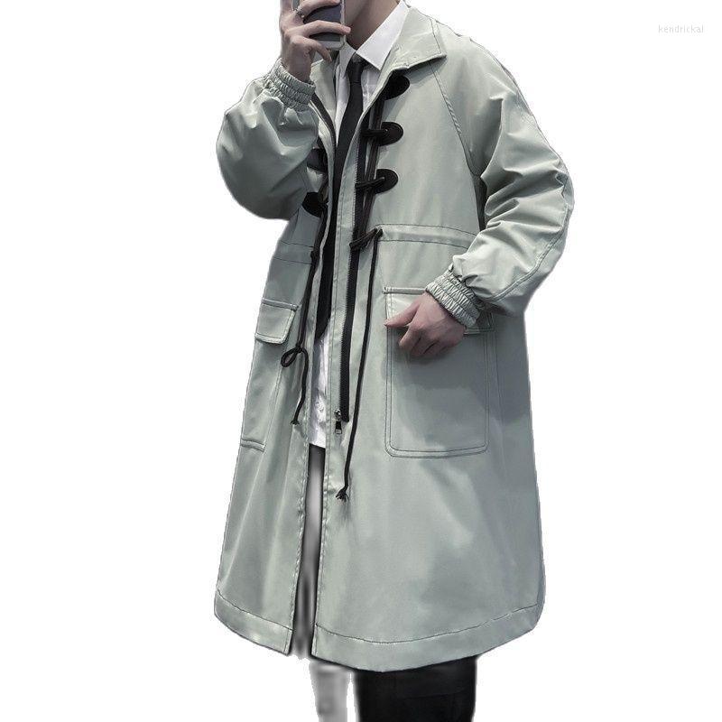 Men's Trench Coats Autumn Winter Korean Loose Horn Button Long Coat Men Casual Windbreaker Jacket Kend22, Black
Men's Trench Coats Autumn Winter Korean Loose Horn Button Long Coat Men Casual Windbreaker Jacket Kend22, Black