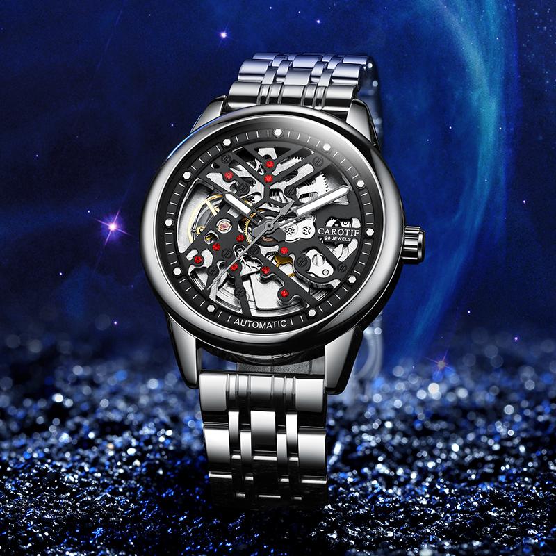 Wristwatches Fashion Sports Mechanical Men Watch Skeleton Flywheel Waterproof Stainless Steel Strap Male Wristwatch Gift For Husband, Business silver
Wristwatches Fashion Sports Mechanical Men Watch Skeleton Flywheel Waterproof Stainless Steel Strap Male Wristwatch Gift For Husband, Business silver