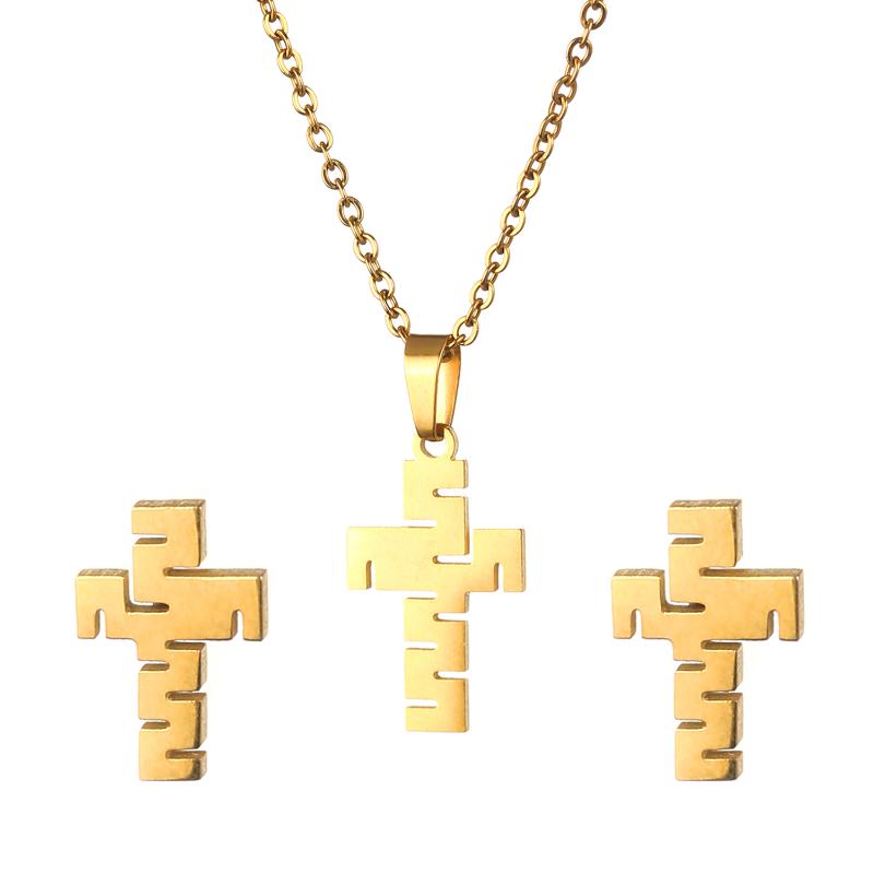 Earrings & Necklace Gold Simple Cross Chains Necklaces For Women Girl Men Unisex Charm Religion Jewelry SetEarrings, As pic
Earrings & Necklace Gold Simple Cross Chains Necklaces For Women Girl Men Unisex Charm Religion Jewelry SetEarrings, As pic