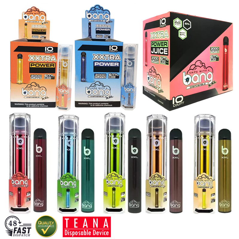 Bang XXL Disposable Vape 2000 Puffs E Cigarette 800mAh 6ml Pre-filled Pods Cartridges Vaporizers Bangvapes Pen Stick Device 2% 5% 6% Salt Strength Vapes
Bang XXL Disposable Vape 2000 Puffs E Cigarette 800mAh 6ml Pre-filled Pods Cartridges Vaporizers Bangvapes Pen Stick Device 2% 5% 6% Salt Strength Vapes