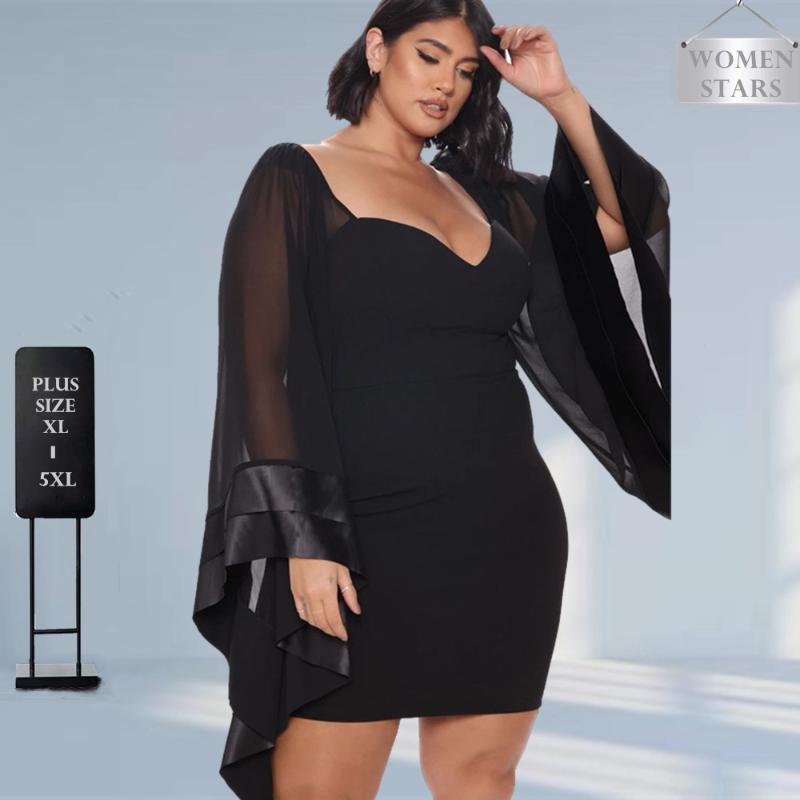 Plus Size Dresses Women's Clothing Women Sexy Bodycon Flare Sleeve Birthday Outfits Evening Party Dress Wholesale DropPlus, Black
Plus Size Dresses Women's Clothing Women Sexy Bodycon Flare Sleeve Birthday Outfits Evening Party Dress Wholesale DropPlus, Black