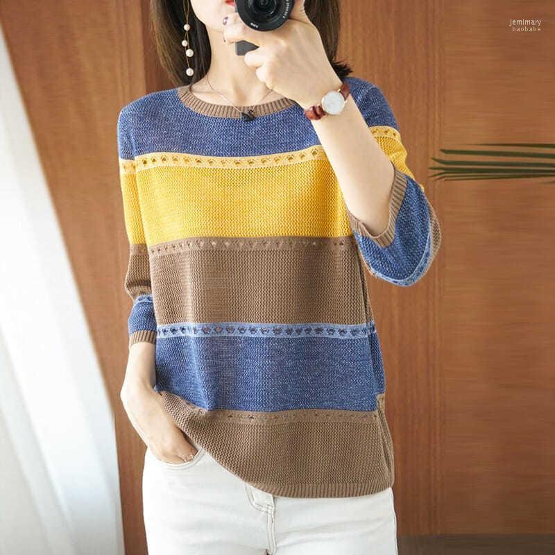 Women' Sweaters PEONFLY Loose Knitted Sweater Women Three Quarter Sleeve Woman Pullovers Casual 2022 Autumn Winter Striped Jumper Jemi22, Green
Women' Sweaters PEONFLY Loose Knitted Sweater Women Three Quarter Sleeve Woman Pullovers Casual 2022 Autumn Winter Striped Jumper Jemi22, Green
