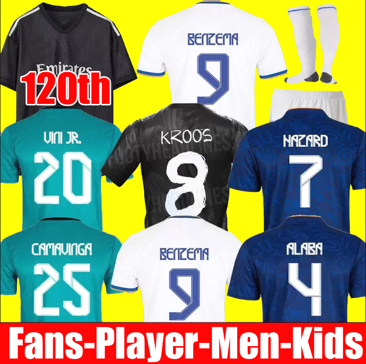 120TH Black pink BENZEMA soccer jerseys 21 22 football shirt VINI JR ALABA HAZARD ASENSIO MODRIC MARCELO camiseta men kids kit Sets 2021 2022 uniforms real madrids, Fans home
120TH Black pink BENZEMA soccer jerseys 21 22 football shirt VINI JR ALABA HAZARD ASENSIO MODRIC MARCELO camiseta men kids kit Sets 2021 2022 uniforms real madrids, Fans home
