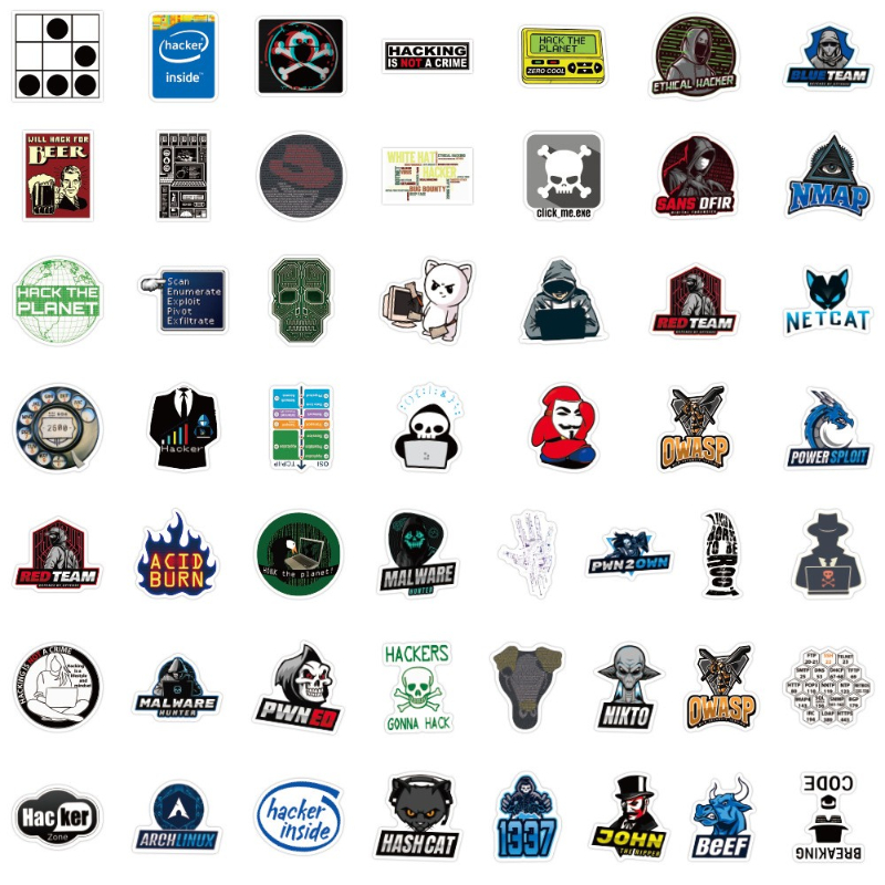 50pcs Hacker Programming Stickers programmer DIY Waterproof Laptop Phone Skateboard Fridge Guitar Luggage Car Kids Sticker Decals Toy