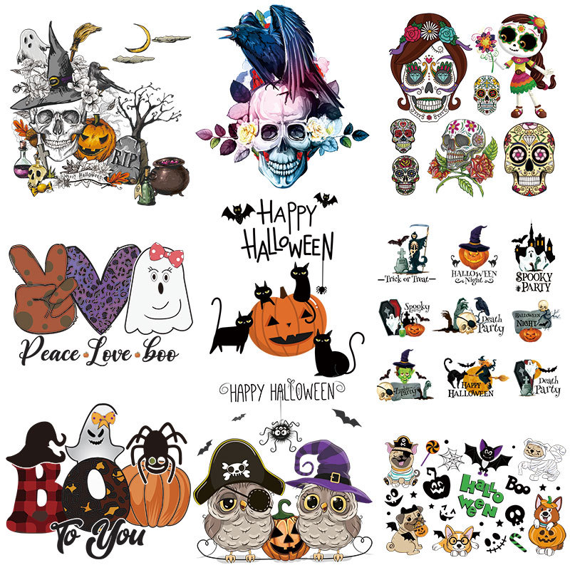 Notions Skull Iron on Patches Wholesale Halloween Supplies Cute Pumpkin Bat Heat Transfer Decals Stickers for Clothing Hoodies Bags
Notions Skull Iron on Patches Wholesale Halloween Supplies Cute Pumpkin Bat Heat Transfer Decals Stickers for Clothing Hoodies Bags