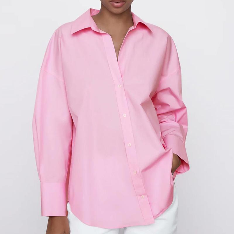Women's Blouses & Shirts Women Blouse Pink 2022 Summer Long Sleeve Simple Office Lady Female Top Single Breasted Turn Down Collar, Picture
Women's Blouses & Shirts Women Blouse Pink 2022 Summer Long Sleeve Simple Office Lady Female Top Single Breasted Turn Down Collar, Picture