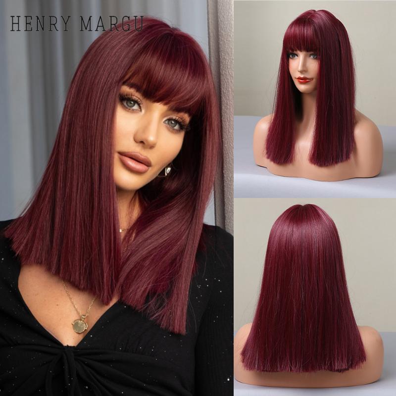 Synthetic Wigs HENRY MARGU Short Straight Bob Wig For Women Wine Red Burgundy Hair With Bangs Cosplay Party Lolita Heat Resistant, Lc5056-1
Synthetic Wigs HENRY MARGU Short Straight Bob Wig For Women Wine Red Burgundy Hair With Bangs Cosplay Party Lolita Heat Resistant, Lc5056-1