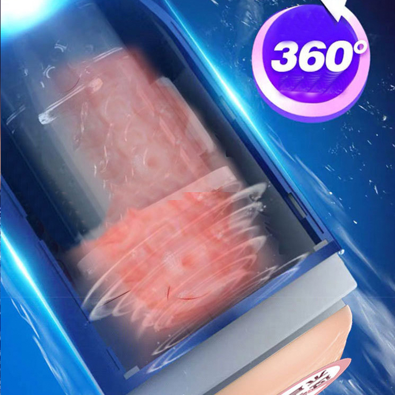 360 Degree Heating Male Masturbator Cup Real Vagina Vibrator Glans Stimulator Sucking Oral sexy Airplane Toys For Men