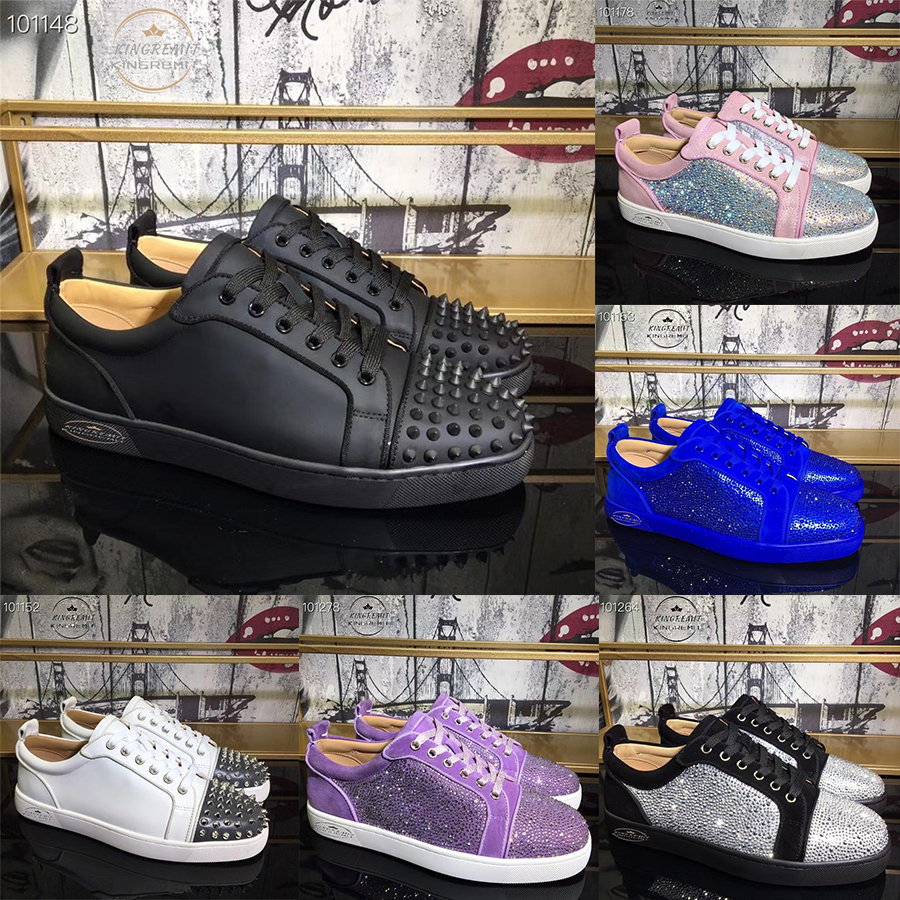 Designer Casual Shoes Red Sole Sneakers Low Cut Suede Spike Shoes Men Women Rivet Shoe Party Wedding crystal Leather Sneaker, Color1
Designer Casual Shoes Red Sole Sneakers Low Cut Suede Spike Shoes Men Women Rivet Shoe Party Wedding crystal Leather Sneaker, Color1