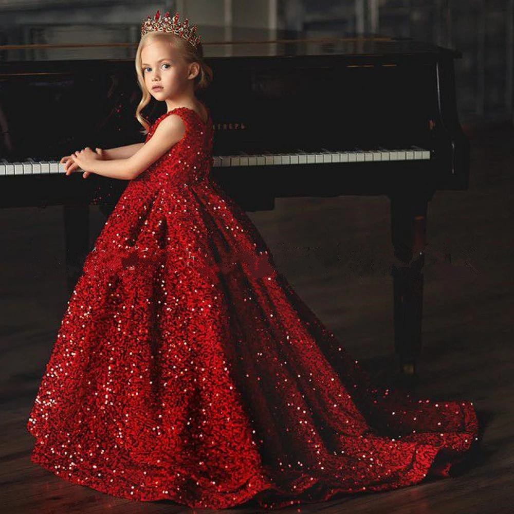 New red prom dress flower girl V-neck sleeveless shiny film long birthday children's graduation party, Same as image
New red prom dress flower girl V-neck sleeveless shiny film long birthday children's graduation party, Same as image