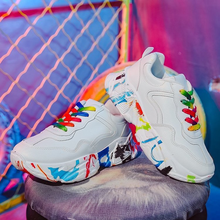 Women Shoes Platform 5cm Thick Sole Heel Casual Walking Shoes Sneakers Chunky Colorful Vulcanized Shoes Spring autumn, White
Women Shoes Platform 5cm Thick Sole Heel Casual Walking Shoes Sneakers Chunky Colorful Vulcanized Shoes Spring autumn, White
