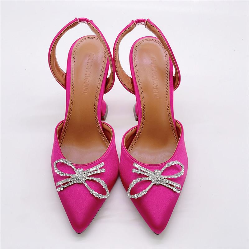 Sandals European And American Women's Bow Rhinestone Satin Pointed High-heeled ShoesSandals, 9 cm
Sandals European And American Women's Bow Rhinestone Satin Pointed High-heeled ShoesSandals, 9 cm