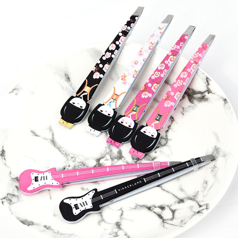 

Cute Japanese Girl Eyebrow Tweezer Colorful Hair Beauty Fine Hairs Puller Stainless Steel Slanted Eye Brow Clips Removal Makeup Tools 112