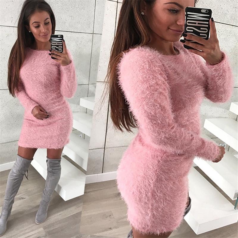 Casual Dresses Fashion Pink Sweet Soft Knitted Short Dress Sweater Mini Female Pullovers Warm Long Sleeve Knitwear, White
Casual Dresses Fashion Pink Sweet Soft Knitted Short Dress Sweater Mini Female Pullovers Warm Long Sleeve Knitwear, White