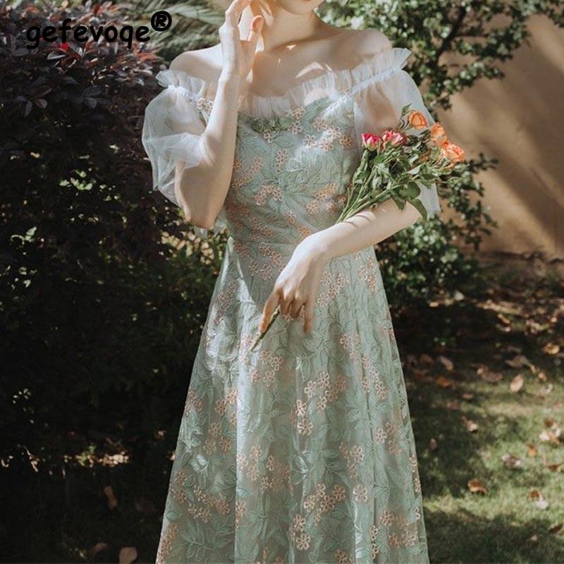 Party Dresses Summer Women Elegant Vintage Floral Fairy Princess Casual Slim Embroidery Lace Korean Sweet Midi Dress Female 2022Party, Picture color
Party Dresses Summer Women Elegant Vintage Floral Fairy Princess Casual Slim Embroidery Lace Korean Sweet Midi Dress Female 2022Party, Picture color
