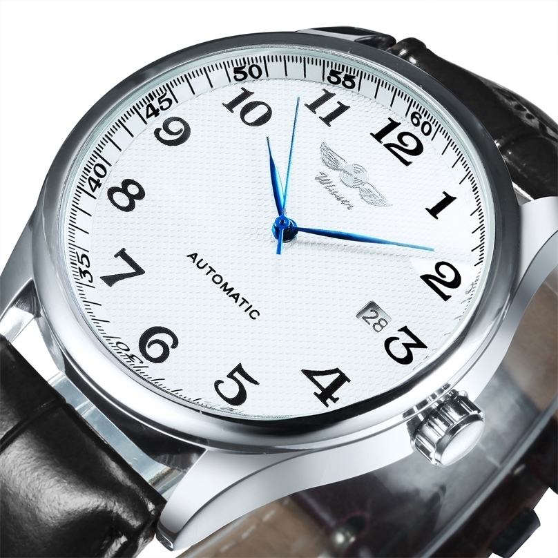 Fashion Business Automatic Mechanical Watch Men Time Master Leather Strap White Dial Calendar Date montre homme WINNER Classic 220526
Fashion Business Automatic Mechanical Watch Men Time Master Leather Strap White Dial Calendar Date montre homme WINNER Classic 220526