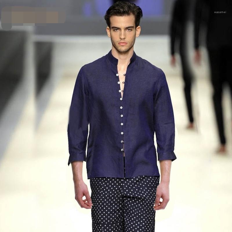 Men' Shirt Three-quarter Sleeves 2022 Summer Drape Slim Fit Plus Size Casual Chinese Style Retro Long-sleeved Stand-up Collar Shirts, Black
Men' Shirt Three-quarter Sleeves 2022 Summer Drape Slim Fit Plus Size Casual Chinese Style Retro Long-sleeved Stand-up Collar Shirts, Black