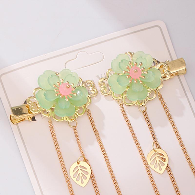 Hair Clips & Barrettes Vintage Green Flower Gold Leaves Tassel Pendant Hanfu Chinese Traditional Hairpin Fresh Girl Accessories BNHair
Hair Clips & Barrettes Vintage Green Flower Gold Leaves Tassel Pendant Hanfu Chinese Traditional Hairpin Fresh Girl Accessories BNHair