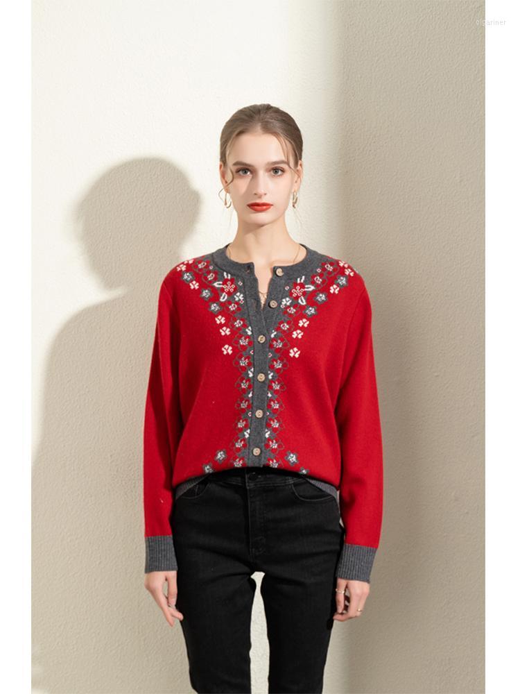 Women's Knits & Tees Sanofi - Women's Round Neck Sweater Coat Patterned Soft Warm Beautiful Design CardiganWomen's Olga22, Red
Women's Knits & Tees Sanofi - Women's Round Neck Sweater Coat Patterned Soft Warm Beautiful Design CardiganWomen's Olga22, Red