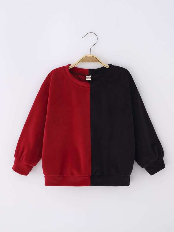 Toddler Boys Two Tone Drop Shoulder Sweatshirt SHE