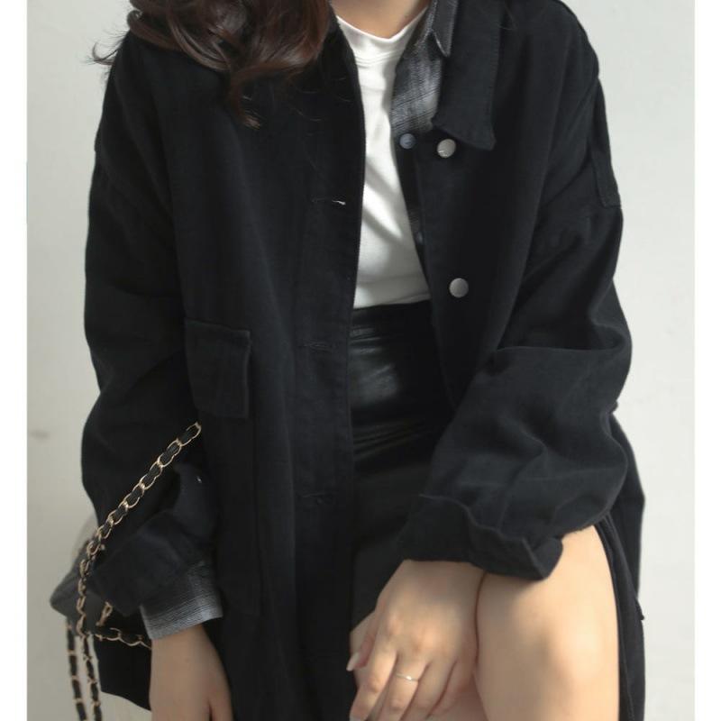 Women's Jackets Spring Women Basic Vintage Turn-Down Collar Outerwear Female Short Sleeve Streetwear Loose Chic BF Style Solid Coat, Black
Women's Jackets Spring Women Basic Vintage Turn-Down Collar Outerwear Female Short Sleeve Streetwear Loose Chic BF Style Solid Coat, Black