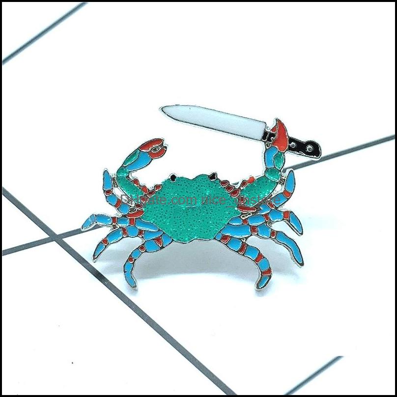 Pins Brooches Jewelry Glitter Sea Animal Pin Blue-Green Crab Holding Knife Metal Cute Enamel Brooch Unique Trendy Costume Backpack Gifts Dr
Pins Brooches Jewelry Glitter Sea Animal Pin Blue-Green Crab Holding Knife Metal Cute Enamel Brooch Unique Trendy Costume Backpack Gifts Dr